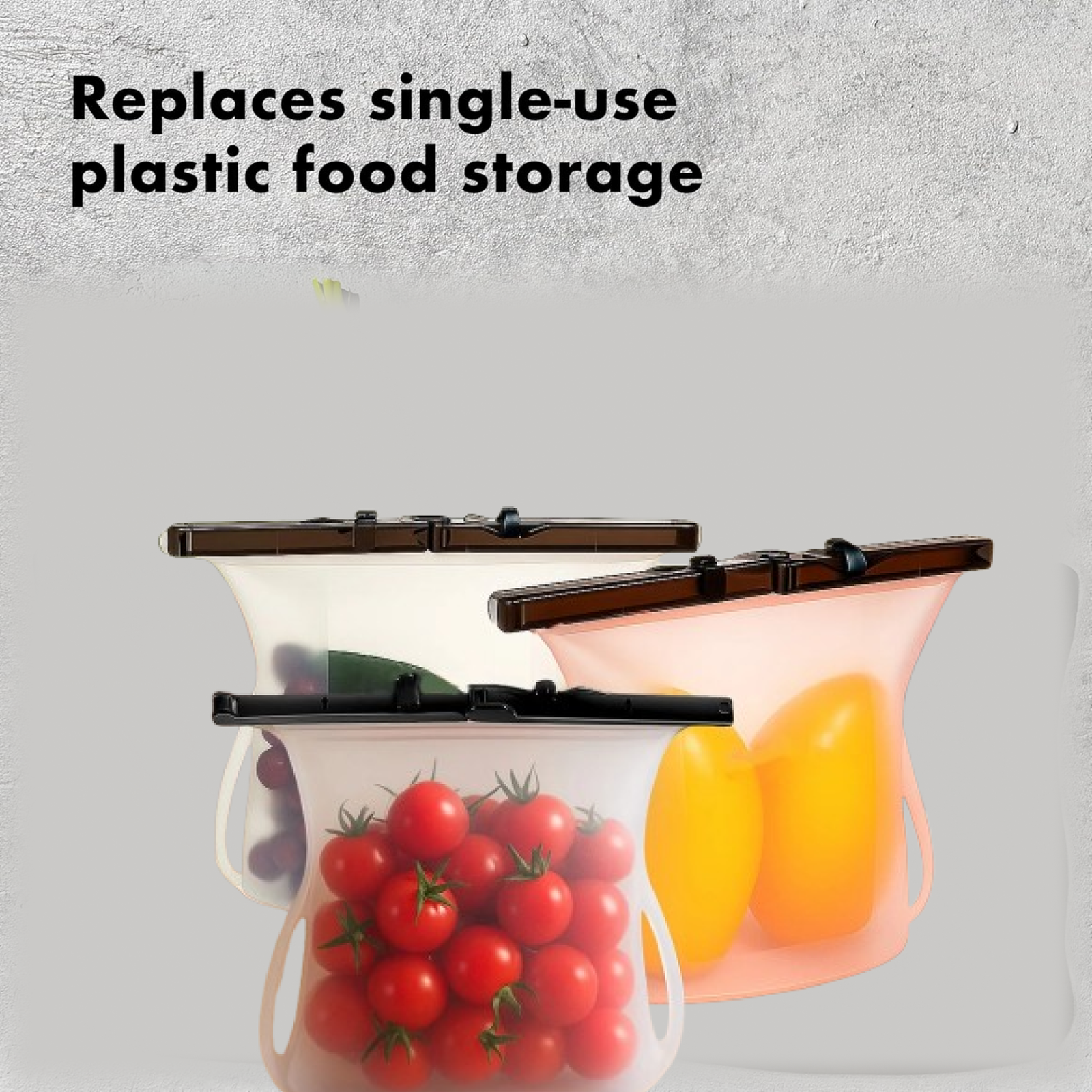 Eco-Friendly Food Storage: Reusable Silicone Bags (3-Pack) - Leakproof & Safe