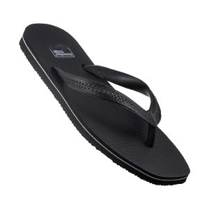 Hawalker Men's Super Prime Black Colored Anti-Skid Rubber Flip Flops Hawai Chappals for Men Durable All Weather Heavy Grip 100% Natural Rubber