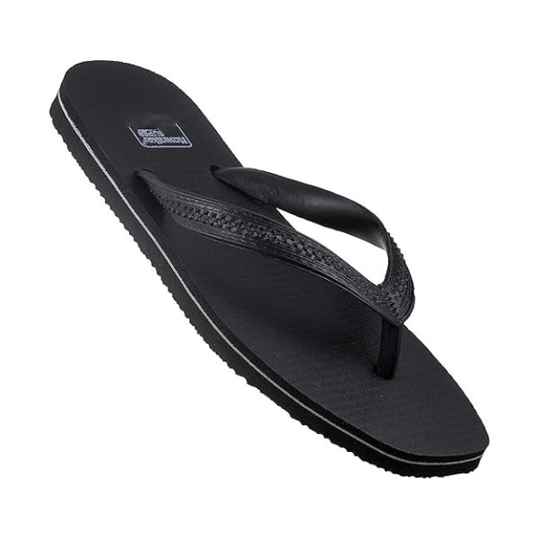 Hawalker Men's Super Prime Black Colored Anti-Skid Rubber Flip Flops Hawai Chappals for Men Durable All Weather Heavy Grip 100% Natural Rubber