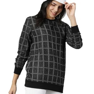 RodZen Women's Cotton Round Neck Loose Fit Oversized Sweatshirt