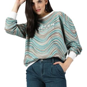 RodZen Oversized | Loose Fit |Full Sleeves Cotton Loopnet Round Neck T-Shirt for Womens/Girls