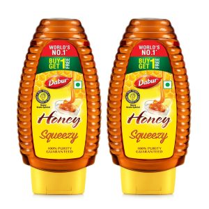 Dabur Honey Squeezy Pack 225g (225gx2, Pack of 2) | 100% Pure & Indigenous | World's No.1 Honey Brand with No Sugar Adulteration | Fitness & Health | Natural Immunity Booster | Rich in Antioxidants