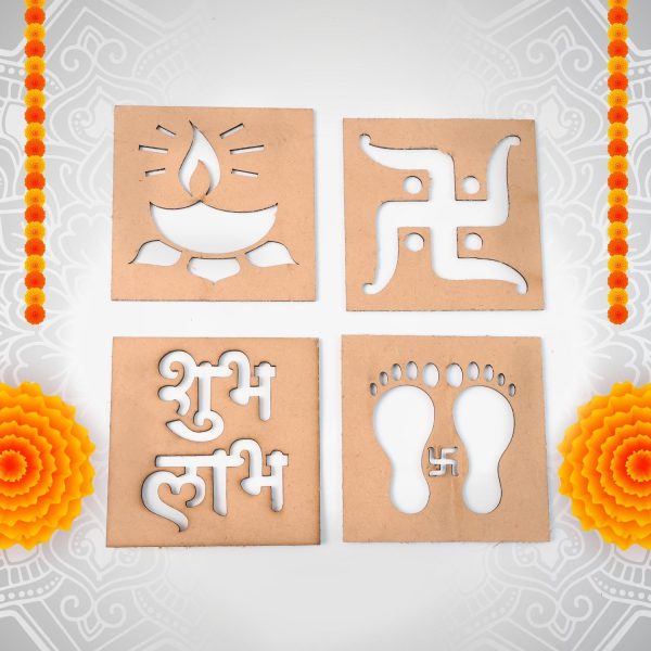 Wooden Decorative Cutouts (Mix Design / 4 Pc)