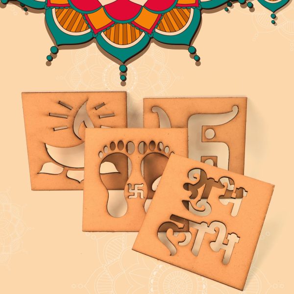 Wooden Decorative Cutouts (Mix Design / 4 Pc)