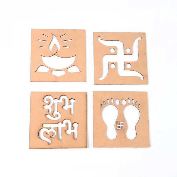 Wooden Decorative Cutouts (Mix Design / 4 Pc)