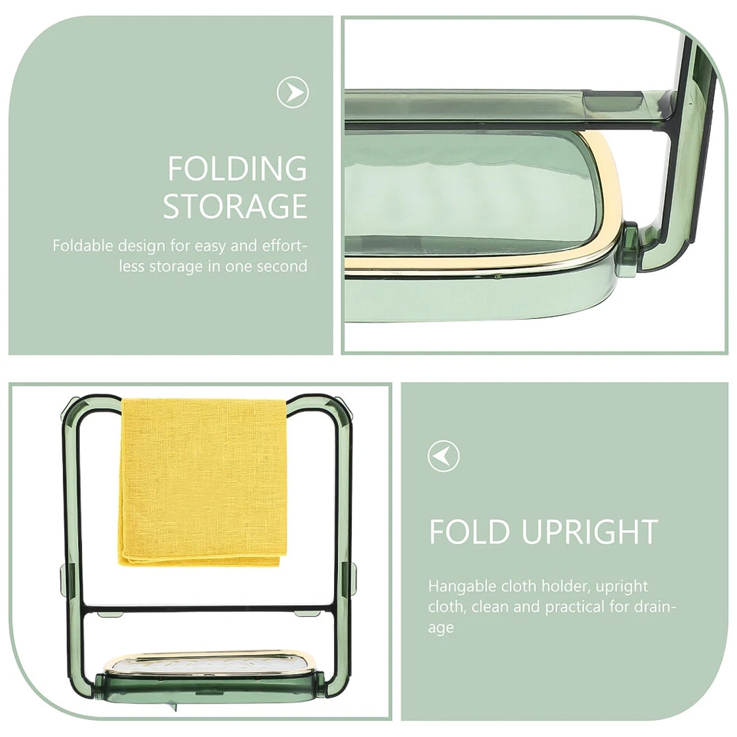 2-in-1 Self-Adhesive Towel Hanger & Soap Holder Stand (1 Pc)