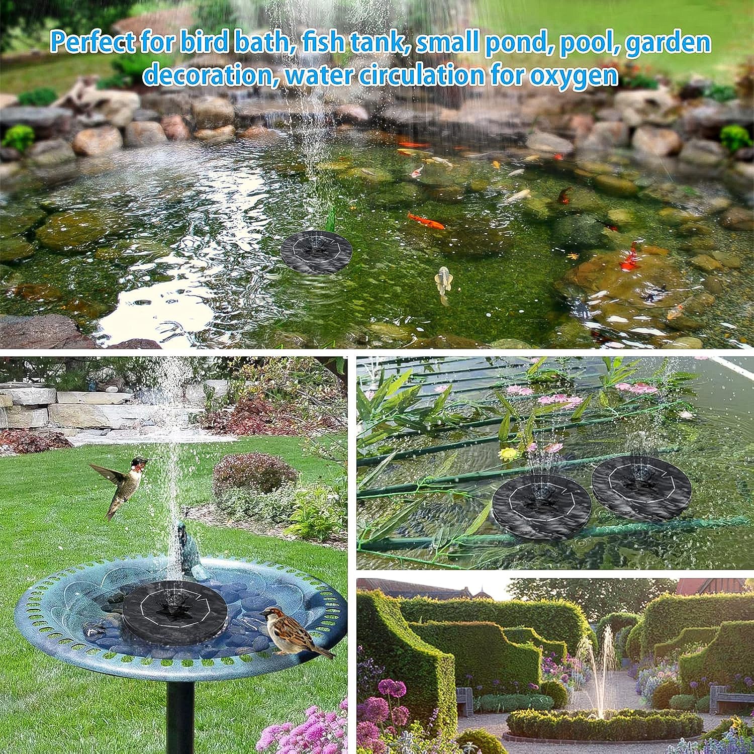 Solar-Powered Floating Water Fountain Pump Kit