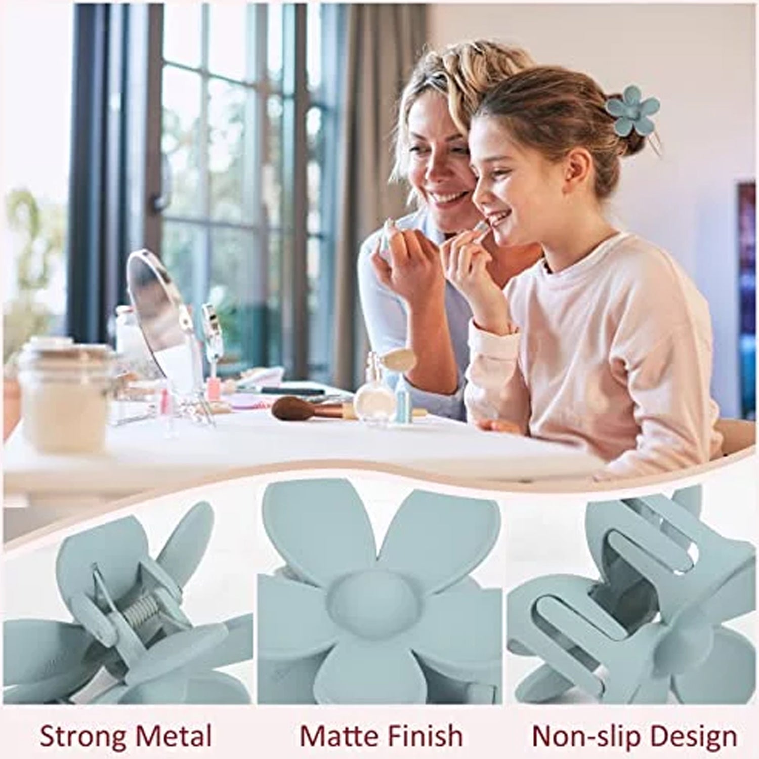 Flower Hair Clips Large Claws Hair Clips Flower Hair Clips (1 Pc)