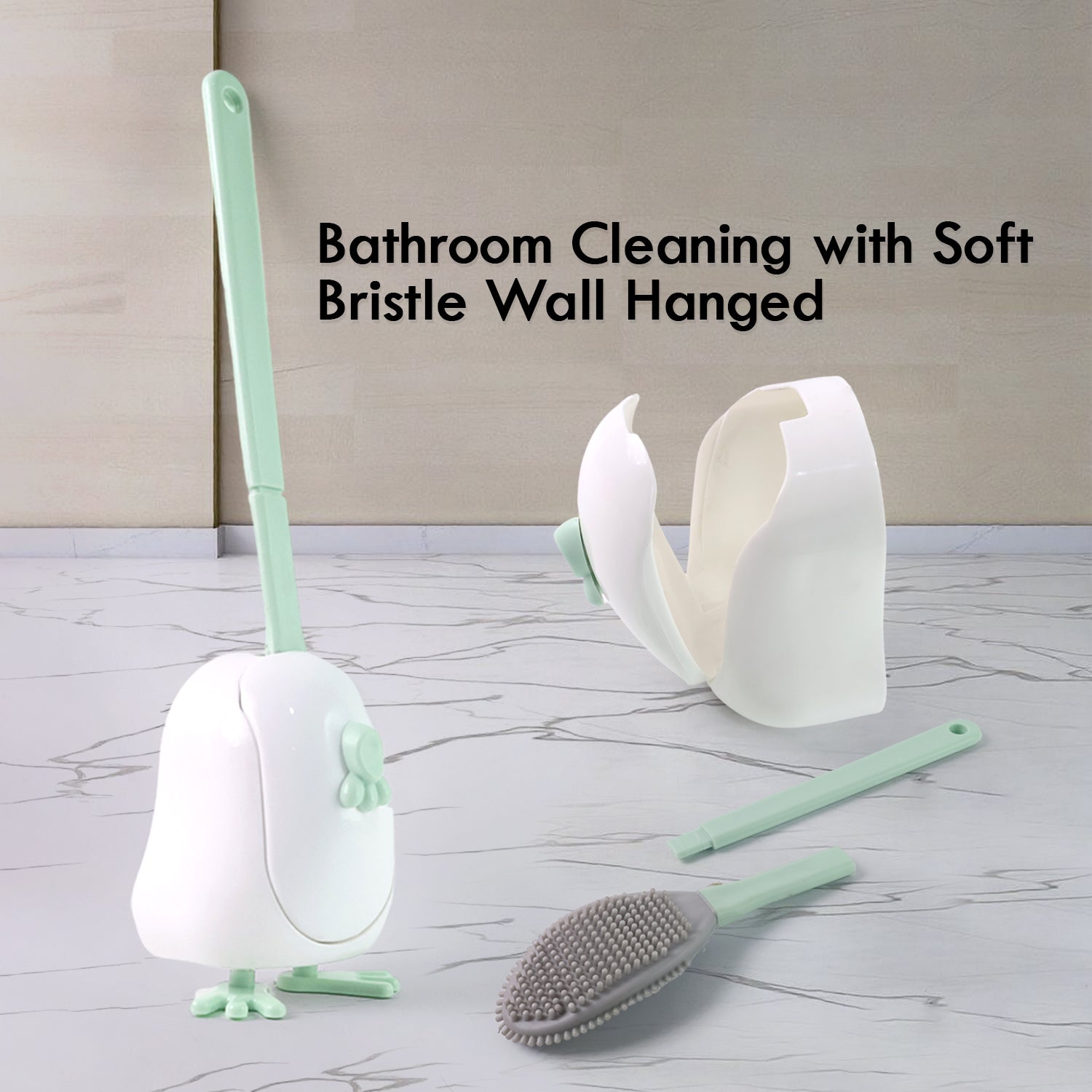Flexible Silicone Toilet Cleaning Brush Set