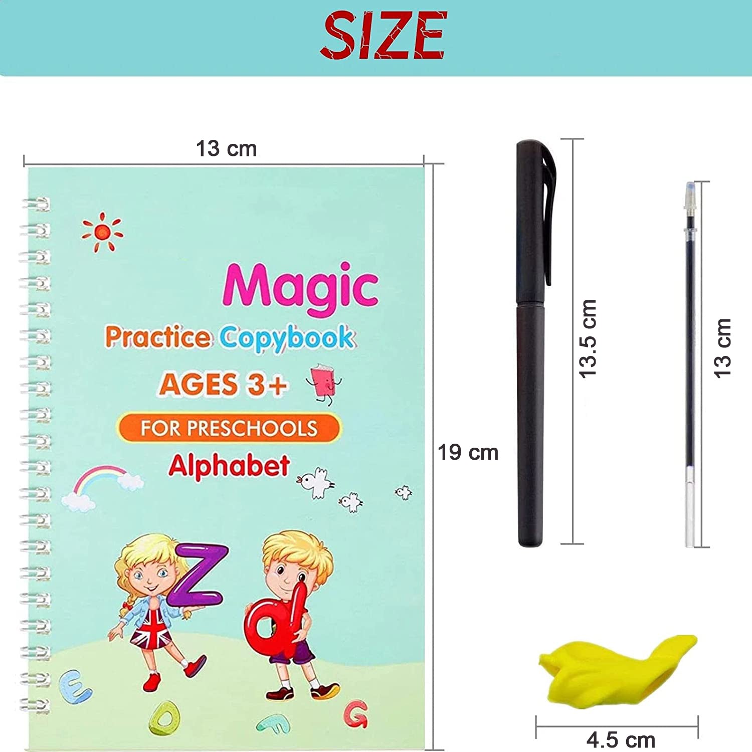 4 Pc Magic Copybook widely used by kids, children’s and even adults also to write down important things over it while emergencies etc.