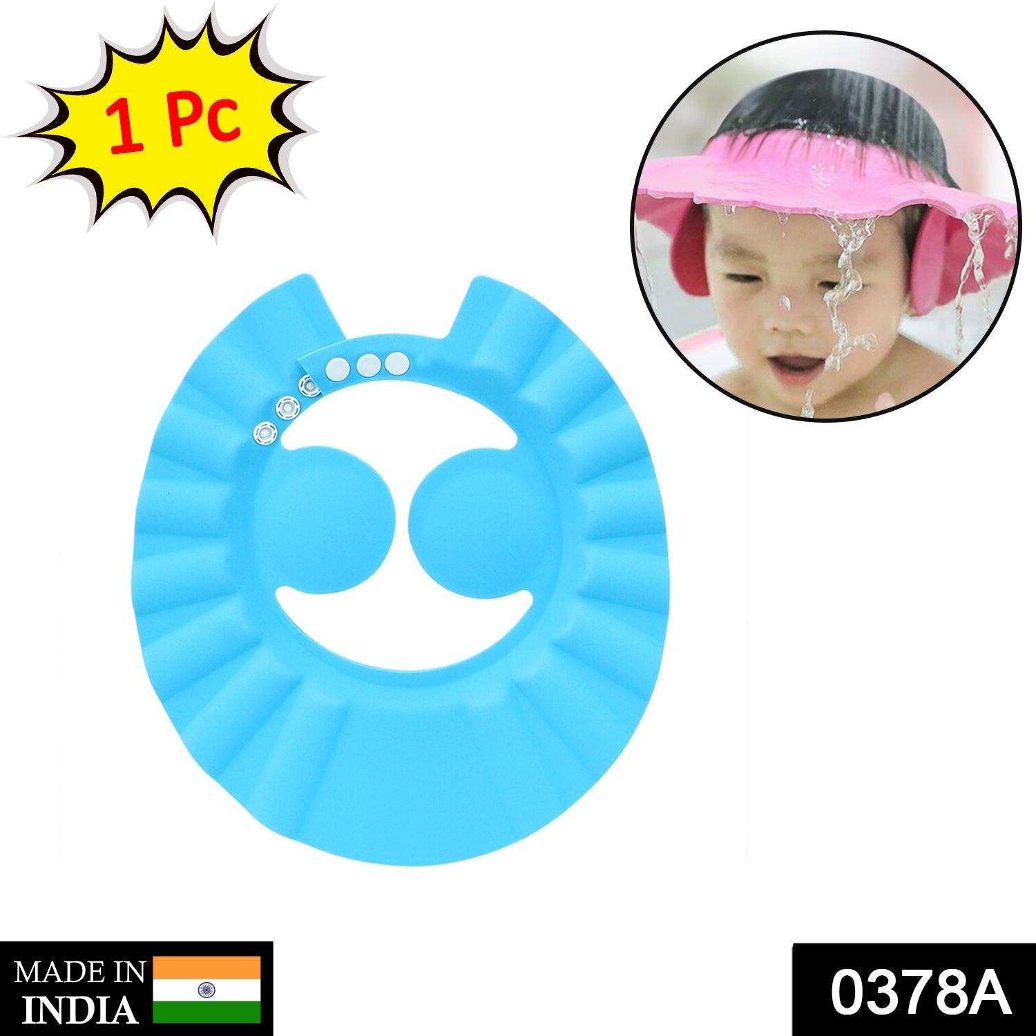 Adjustable Baby Shower Cap – Soft & Safe Bathing Hat for Eye and Ear Protection