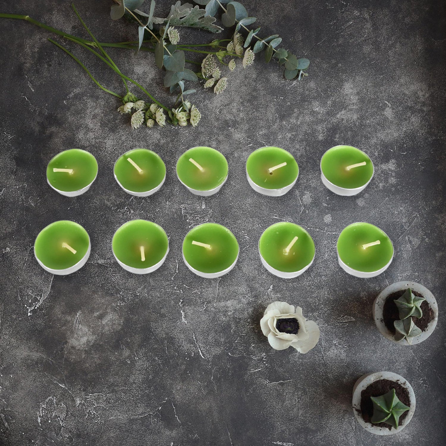 8-9 Hour Unscented Smokeless Candles – For Diwali, Christmas, Weddings, Parties & Mood Dinners, Diwali (10 Pc)