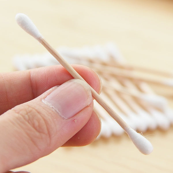 Eco-Friendly Bamboo Cotton Swabs with Wooden Handles (Pack of 20)