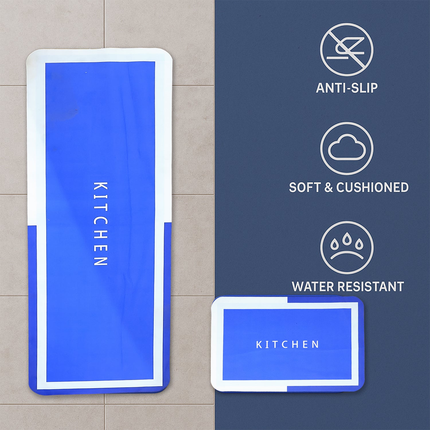 Premium Anti-Slip Kitchen Floor Mat  (1 Set)