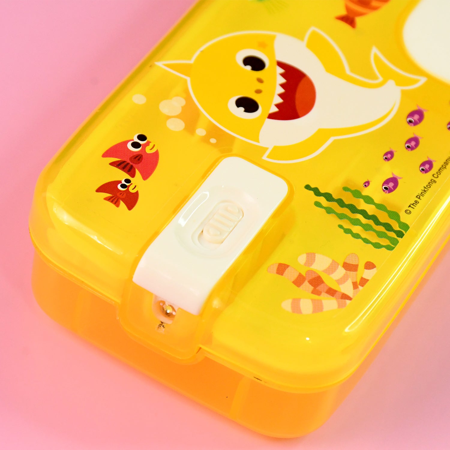 Plastic Pencil Box with LED Light & Cartoon Print (1 Pc)