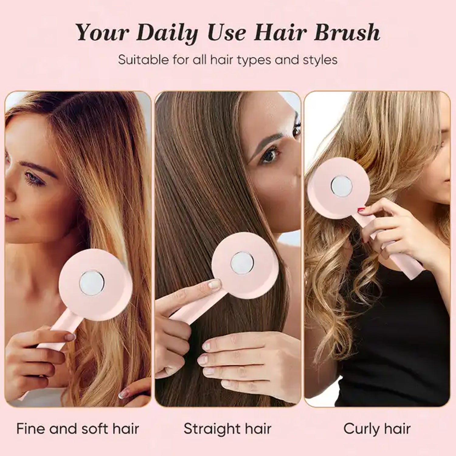 Air Cushion Massage Brush with Long Handle & Self-Cleaning Detangling Comb, Hair accessories