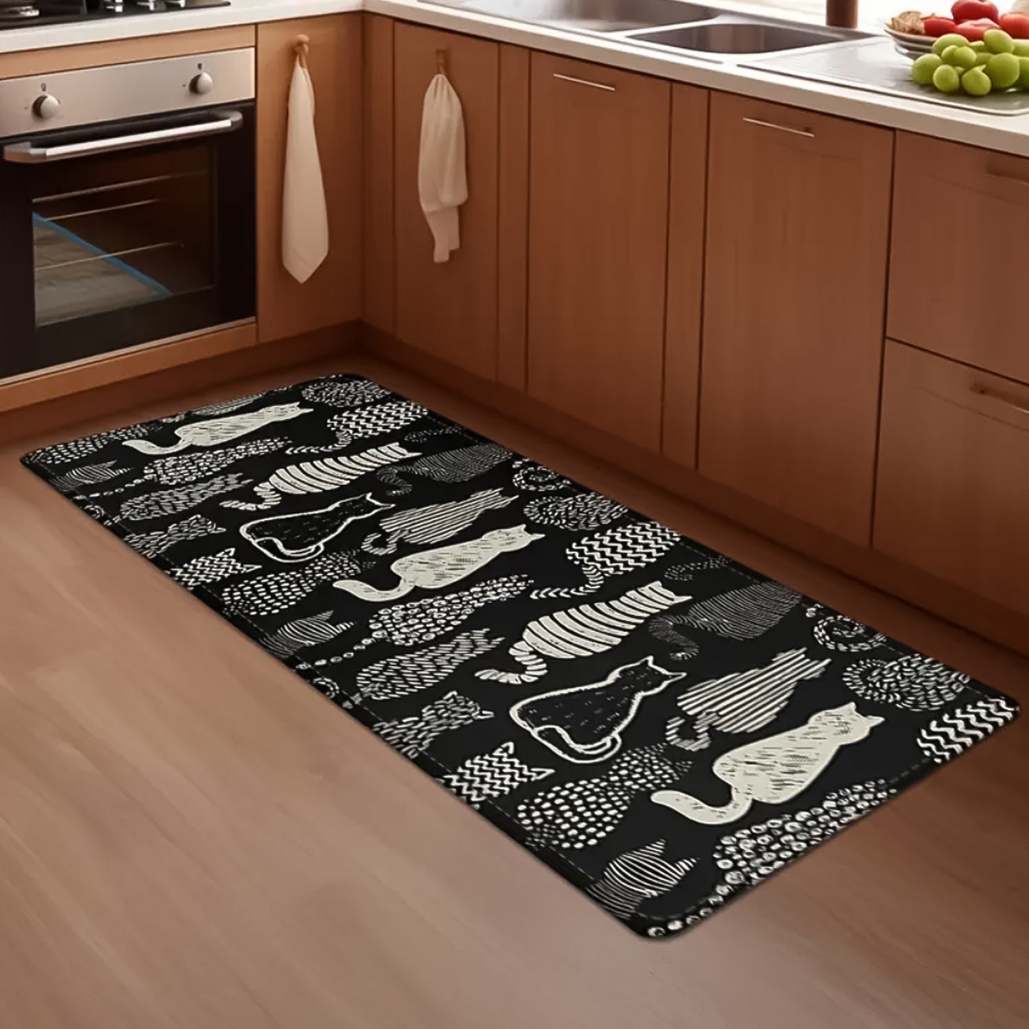 2 Pc Kitchen Floor Mat Set (40x60 cm & 45x120 cm)