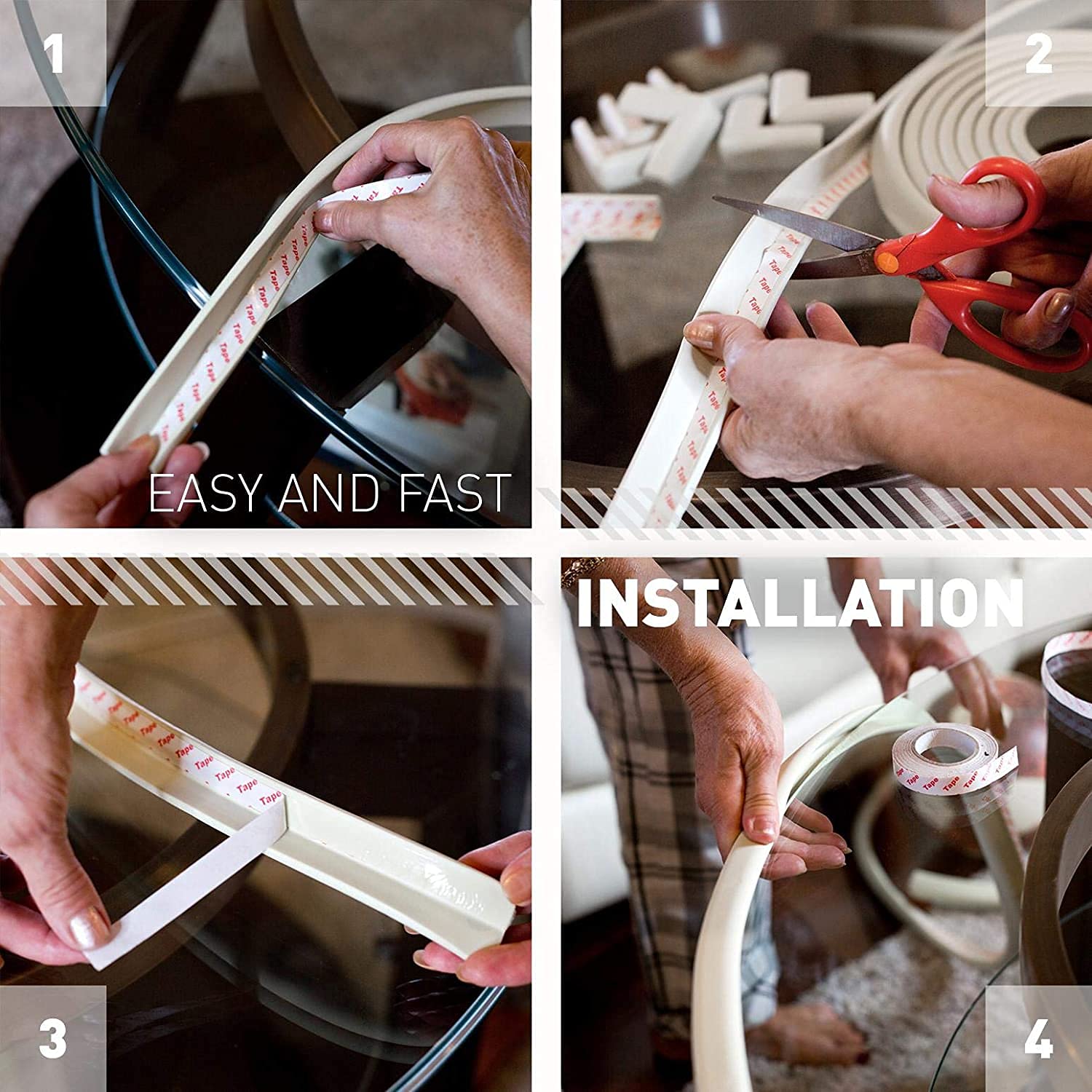 Corner Edge Protector – Soft Rubber Safety Bumper Guard for Baby Proofing Furniture, Table, & Bed (2 Mtr)