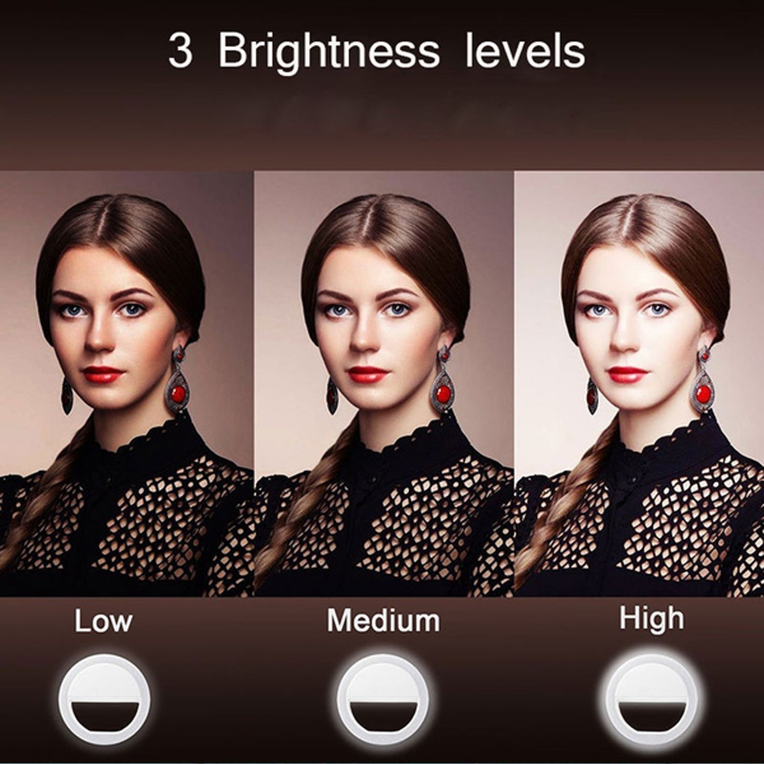 Selfie Ring Light for Brightening Face in Photos & Videos