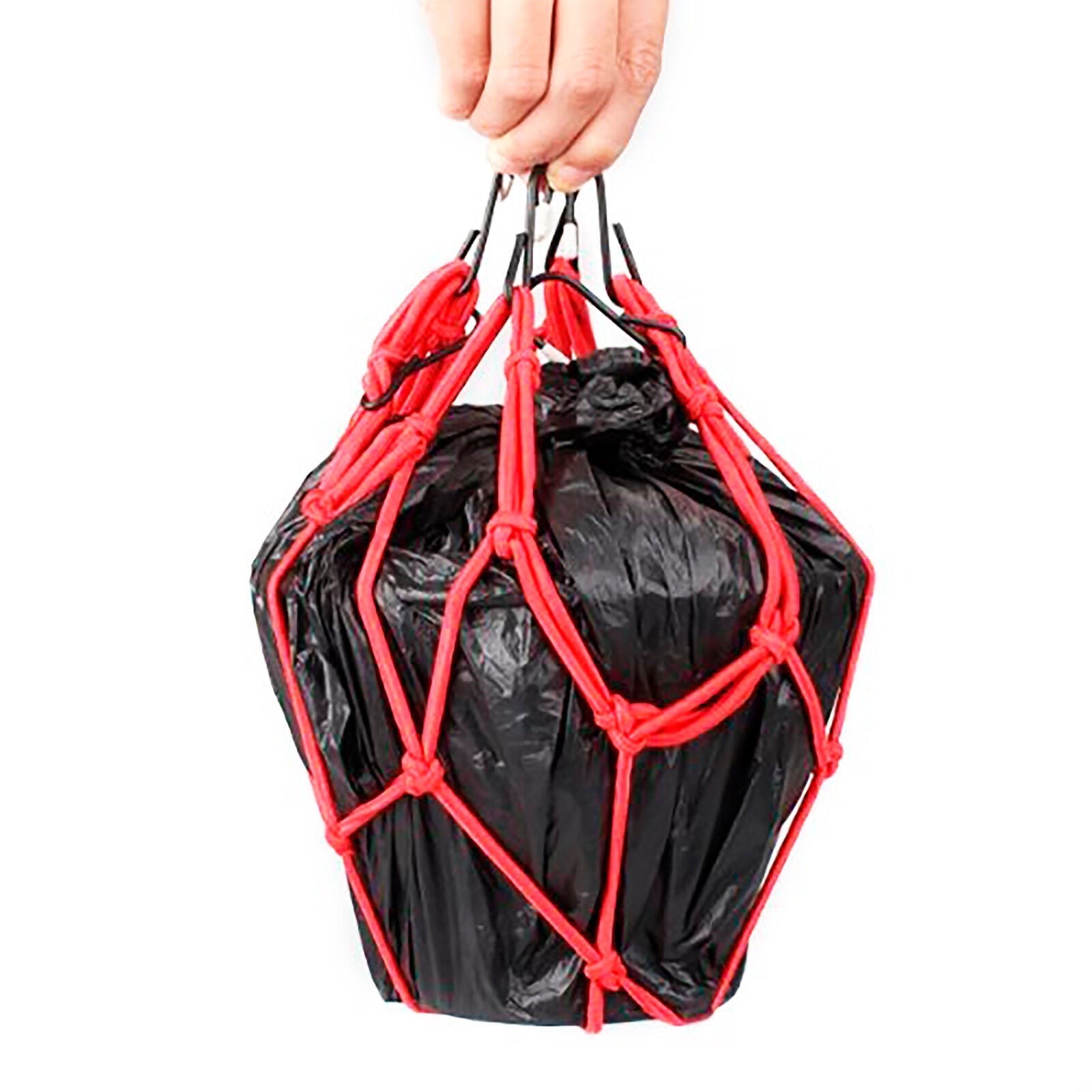 Heavy-Duty Elastic Bungee Cargo Net Mesh Holder - 4 Adjustable Hooks for Motorcycle Tank and Helmet, Octopus Holder for Backpacks and Helmets