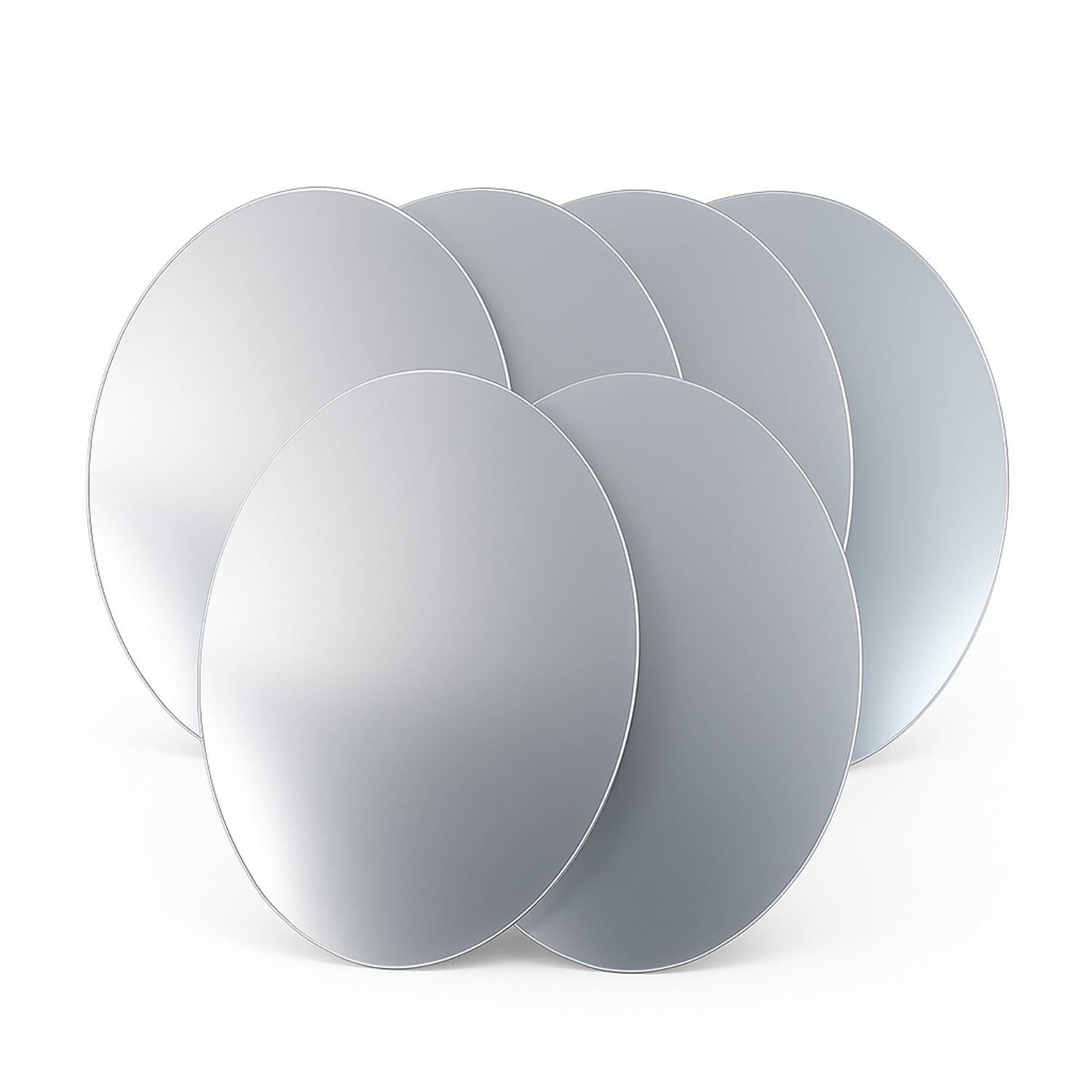 Elegant Oval Frameless Wall Mirror for Home & Office Decor (6 Pc)