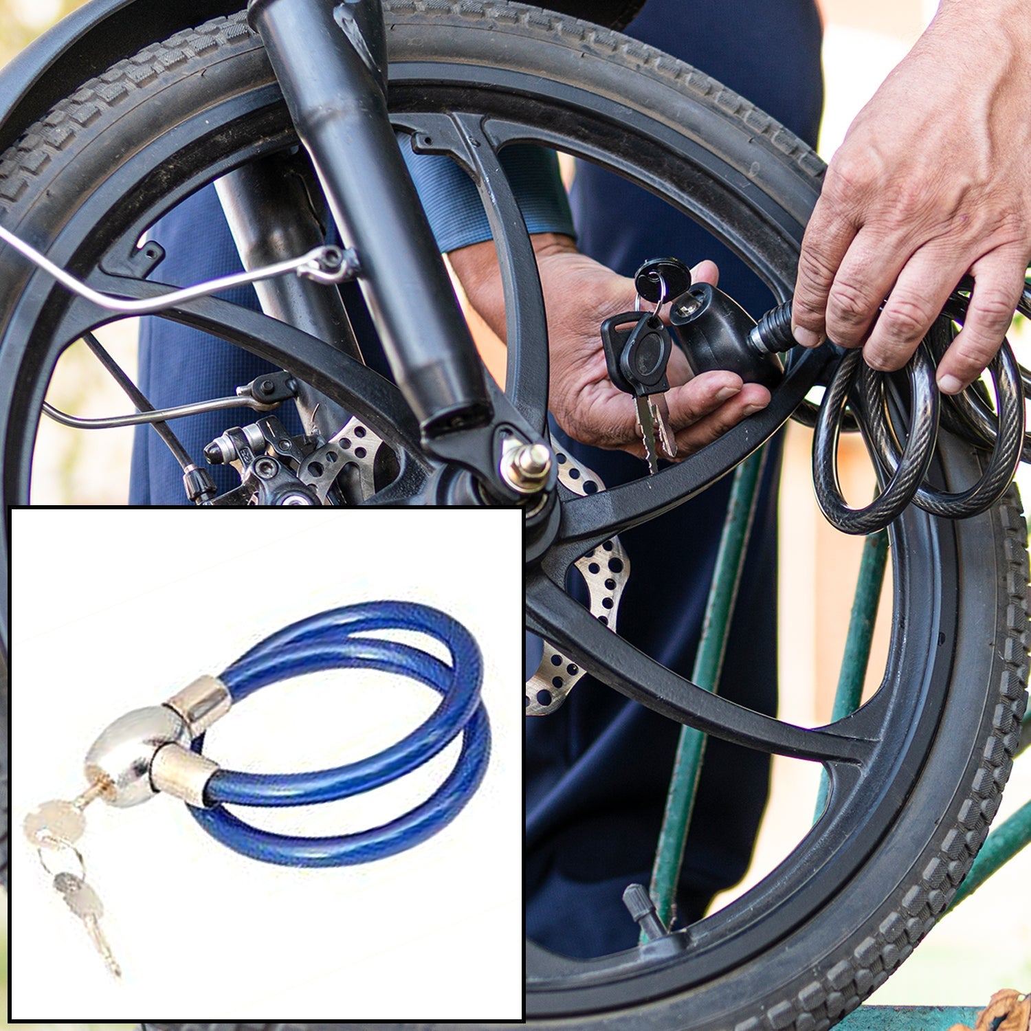 Multipurpose Cable Lock for Bike, Luggage, Steel Keylock, Anti-Theft