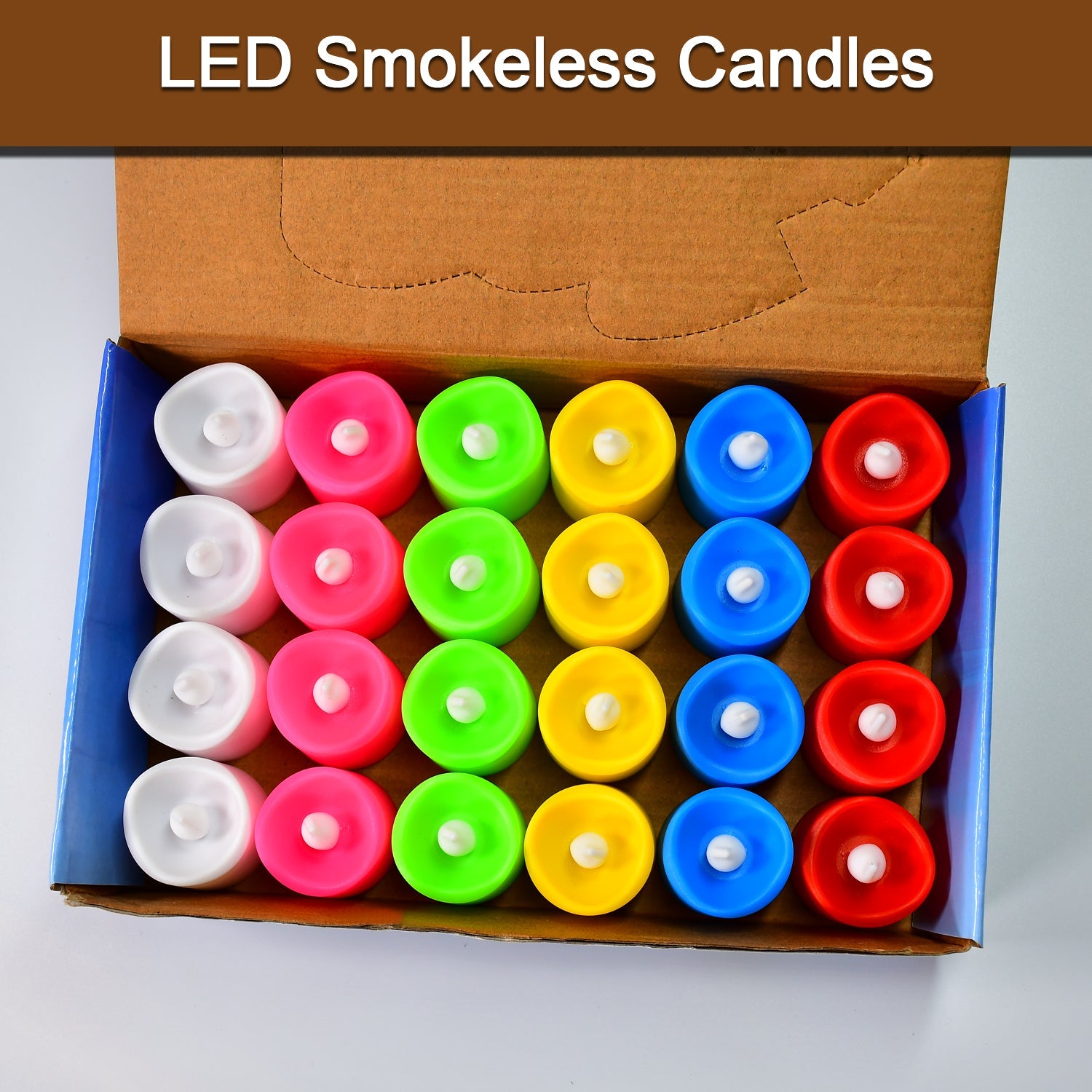 Festive Lighting for Any Occasion: 24 Pack LED Tealight Candles, Diwali (Multicolor)