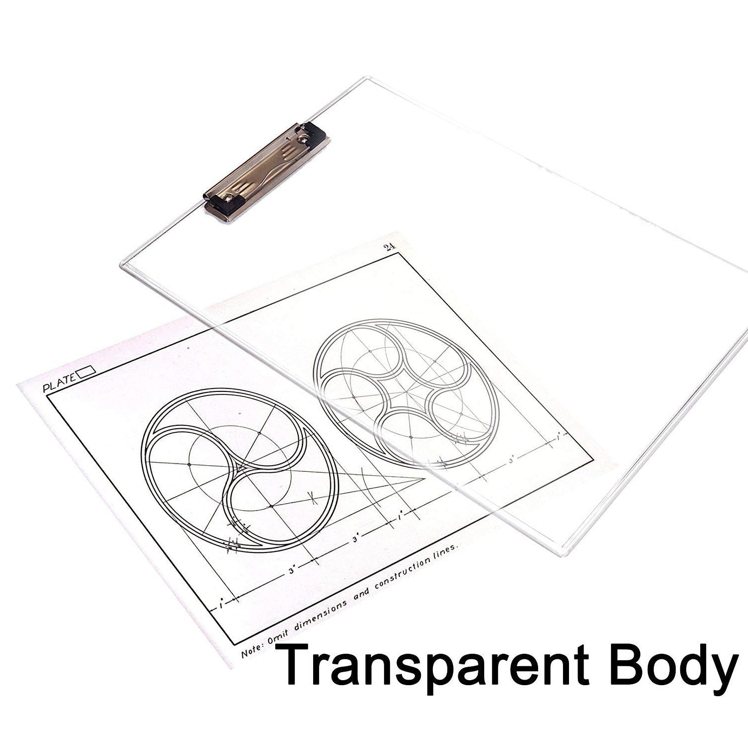 Transparent Premium Exam Pad with Centimeter Measuring Side for Students