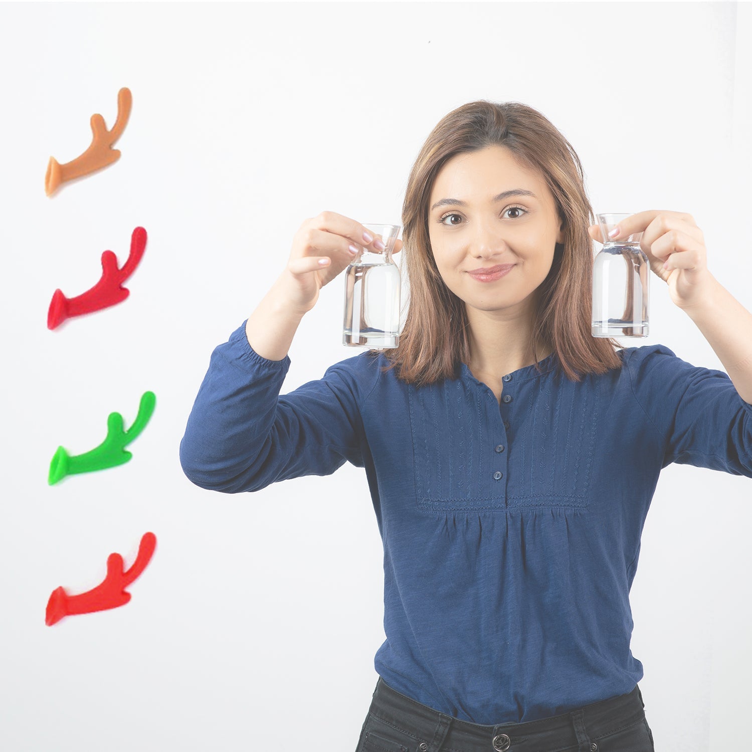 Silicone Deer Drink Marker, Safe 16PCS Wine Glass Identification Tag Lightweight Unique Durable for Party