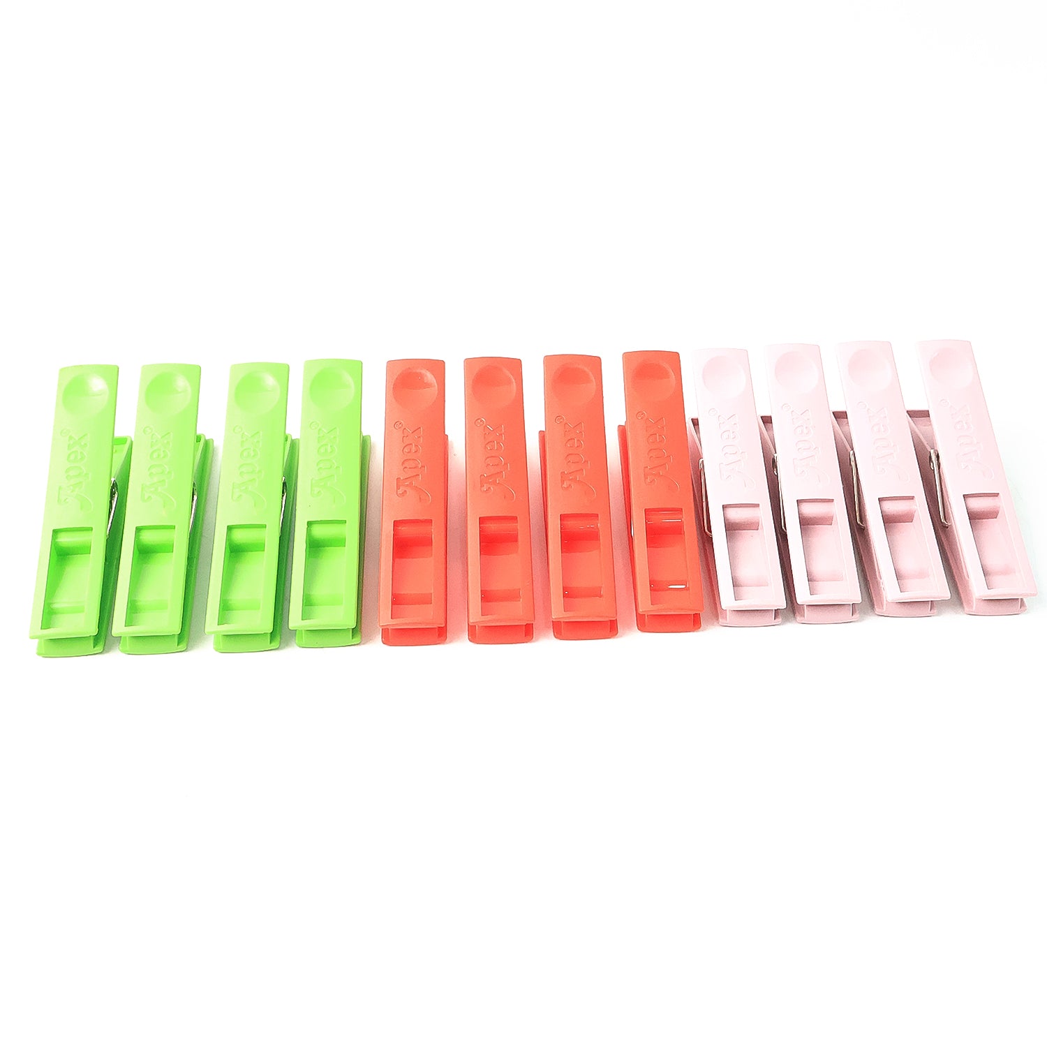 Durable Cloth Clips Set of 12 – Strong Grip Plastic Laundry Pegs with Stainless Steel Spring