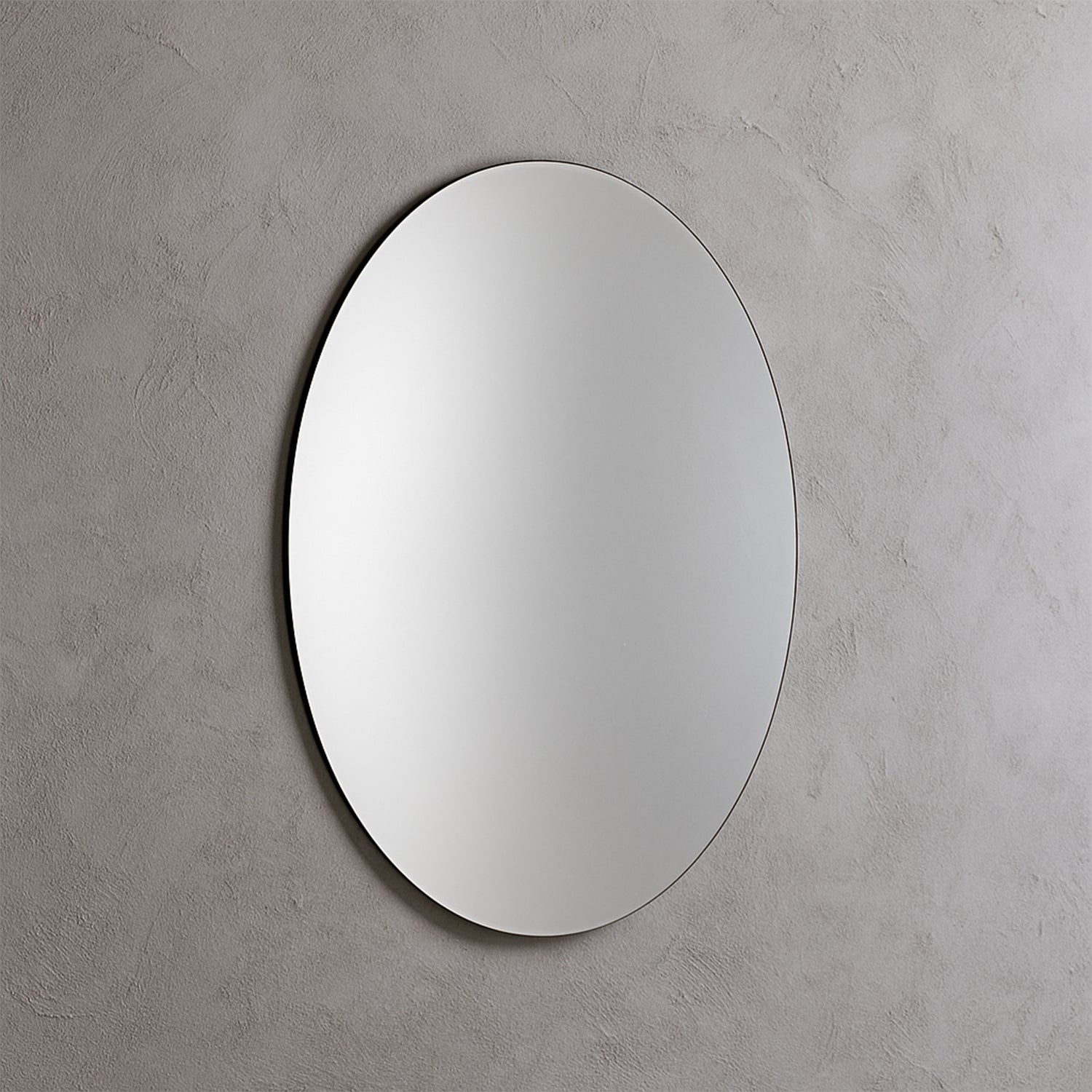 Elegant Oval Frameless Wall Mirror for Home & Office Decor (6 Pc)