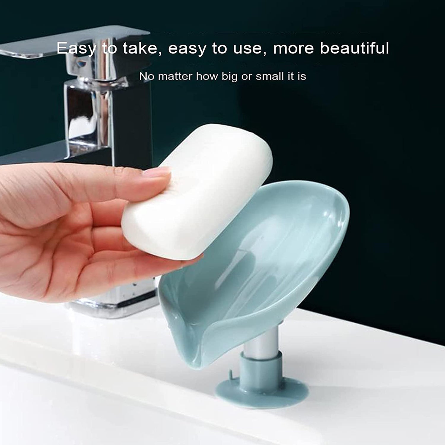 Self Draining Soap Holder for Bathroom Leaf Shape Soap Tray