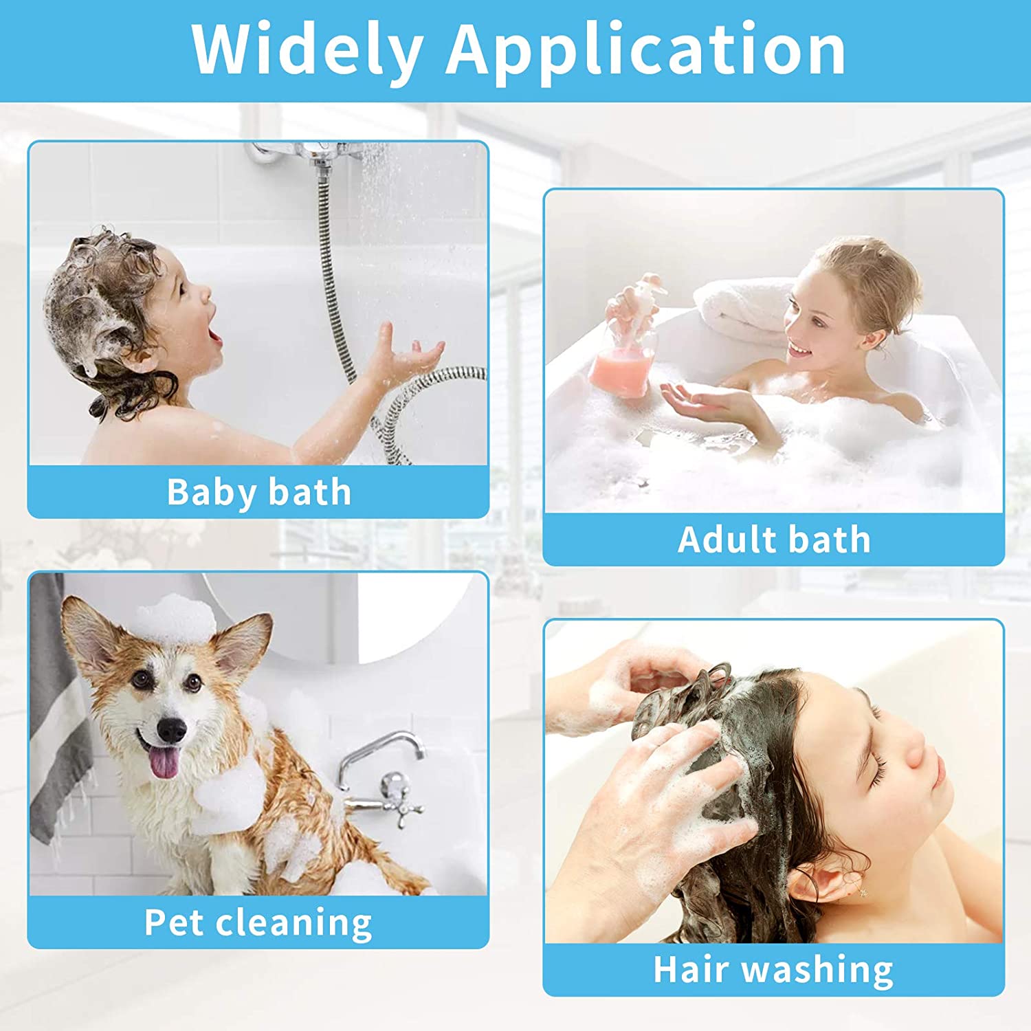 Shower Head Multi-Function Plastic High Pressure Shower Spray for Bathroom