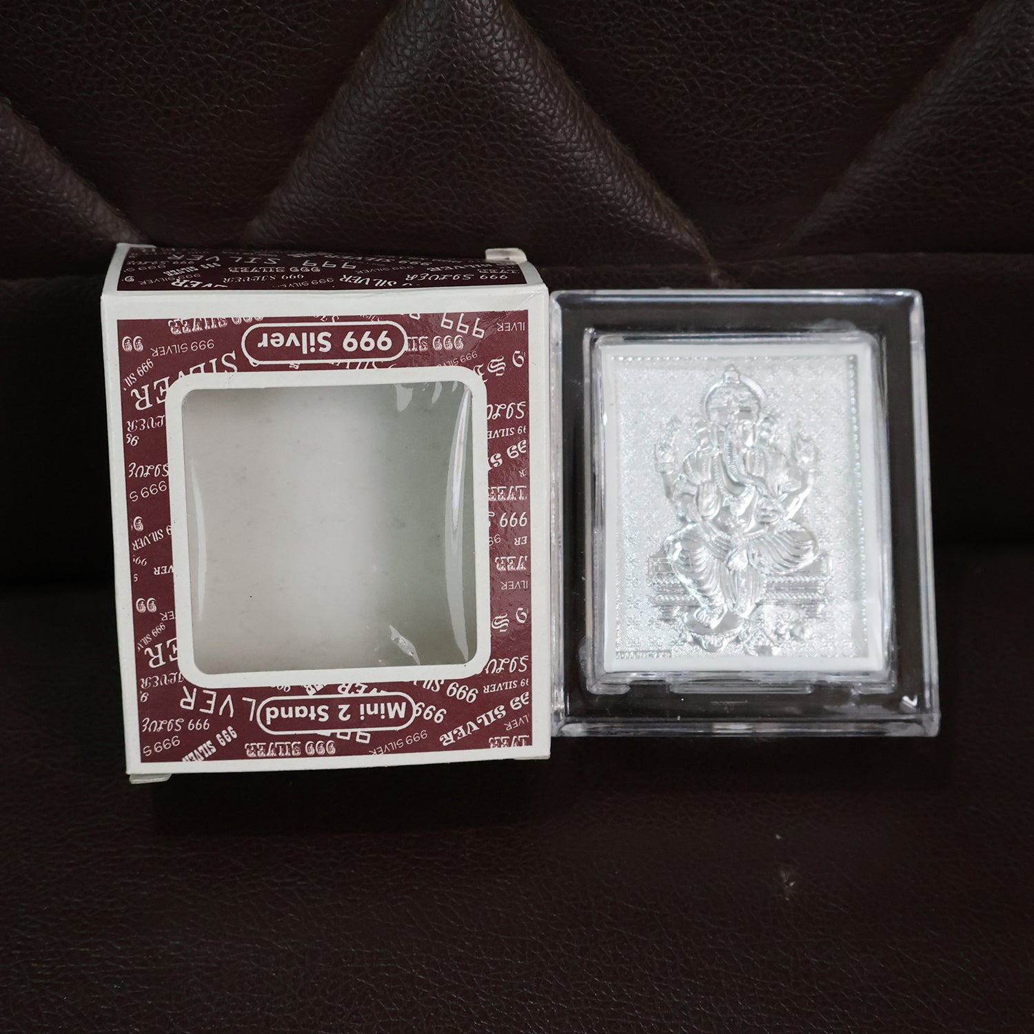 Embossed Silver-Plated Lord Ganesha Photo Frame  (1 Pc)