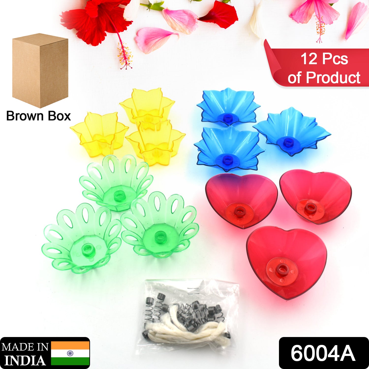 Candle Cup with Multi Shape, Diwali  (Multicolor) (12 Pcs Set)