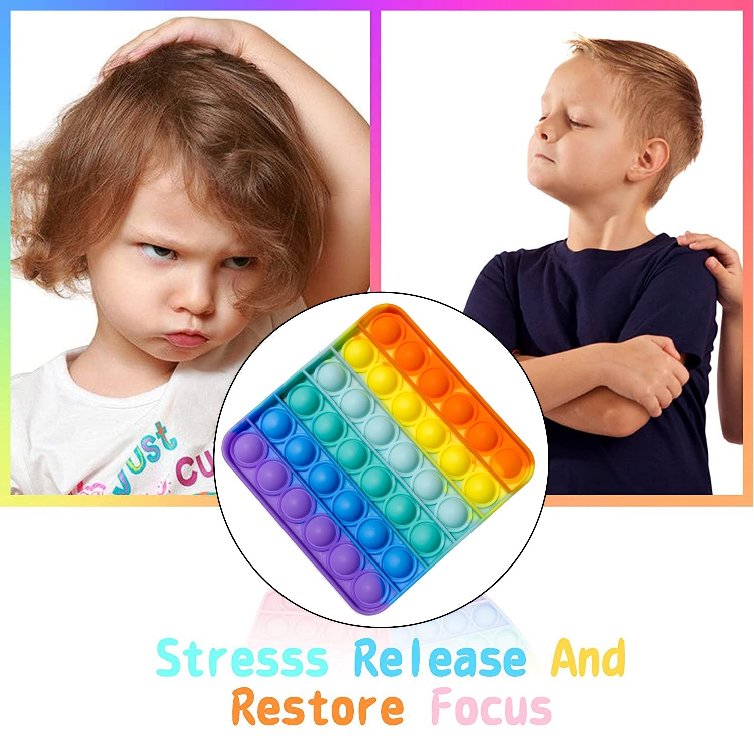 Square it Toy Special Needs Silicone Stress Relief Toy For Kids & Adult All Use  Toy