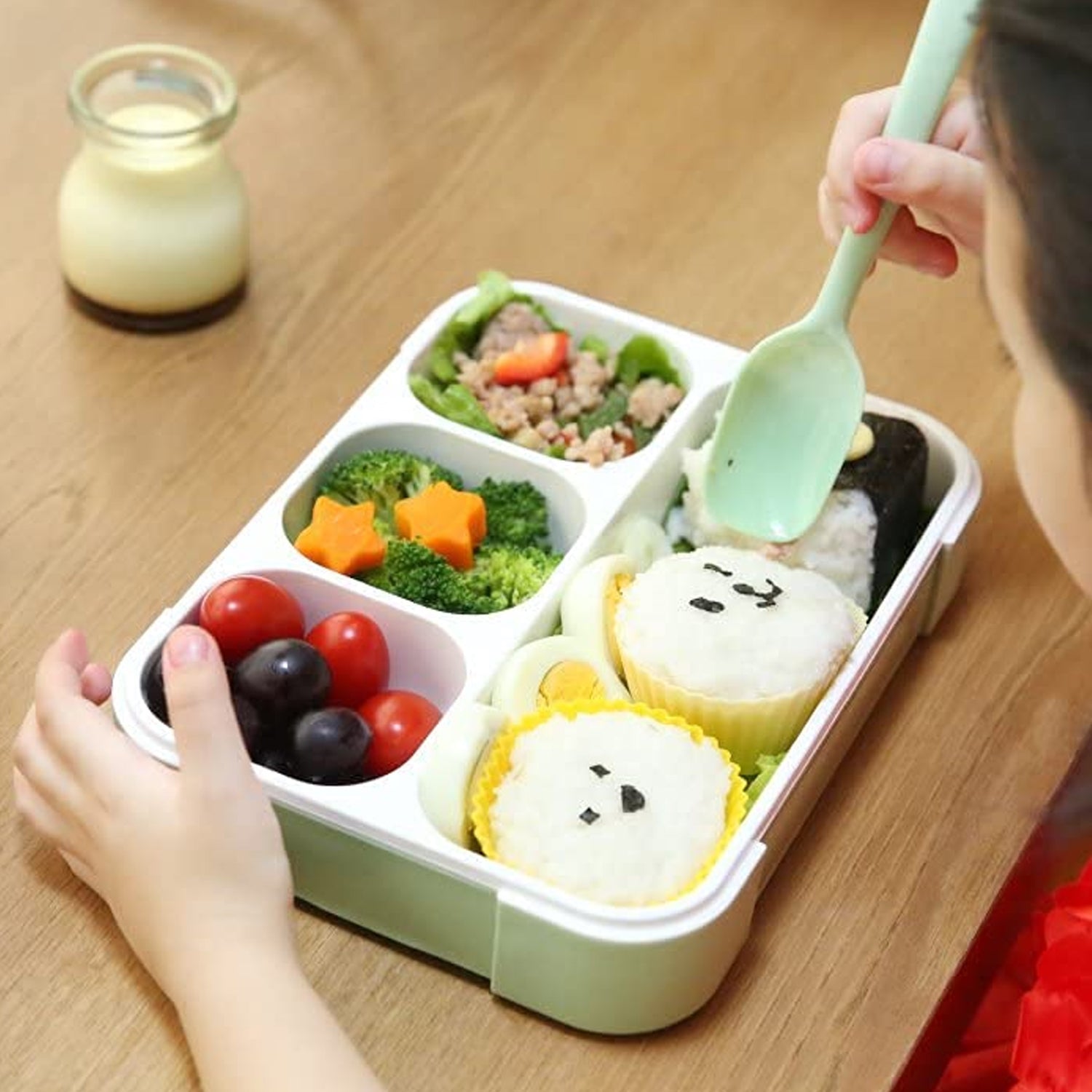 Leak-Proof Lunch Box with 4 Compartments for School & Office Use