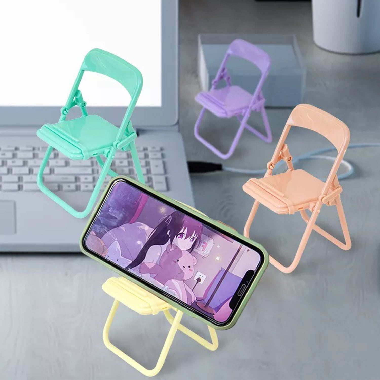Chair-Shaped Mobile Stand – Stylish & Sturdy Phone Holder for Home & Office Use (1 Pc)