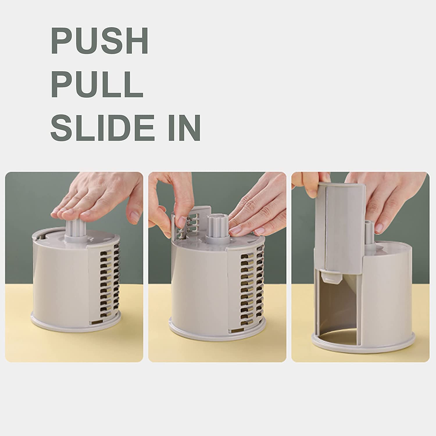 Vegetable Shredder Round Mandolin Slicer, Grater, Shredder Salad Maker - Large Feed Port - Suction Base - Cutter for Vegetable, Fruit, Cookie.