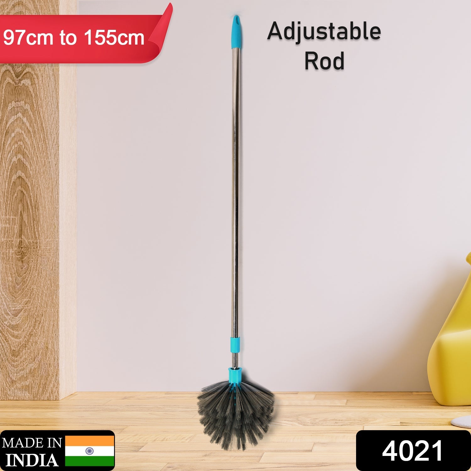 Extendable Stainless Steel Cobweb Brush for Ceiling, Lights, Fans & Home Dusting