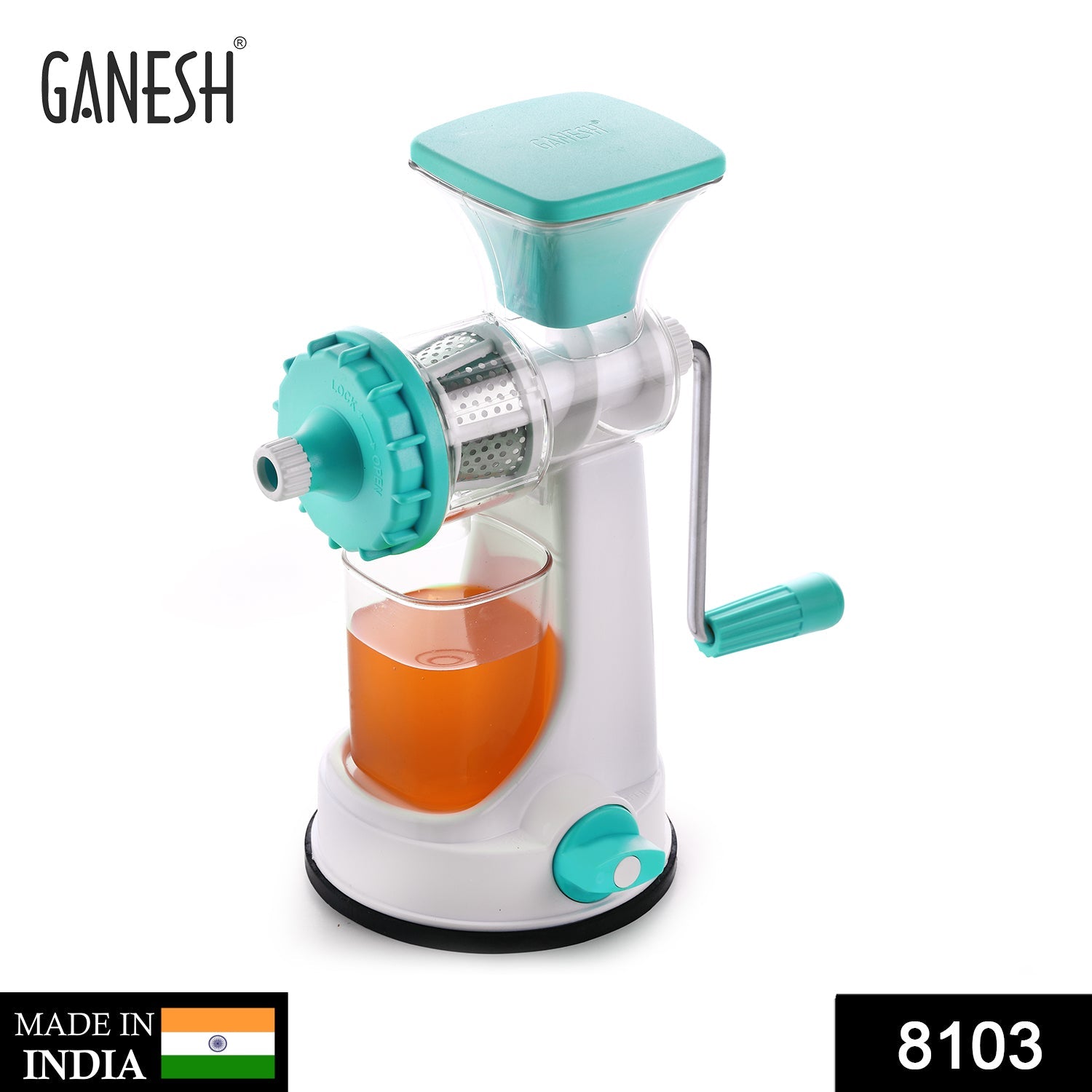 Ganesh Kitchenware Plastic Hand Juicer New Smart Fruit & Vegetable Multipurpose Juicer (Color:Random Green,Blue,Red,Orange) ( Colors May Vary )  (Multicolor Pack of 1)