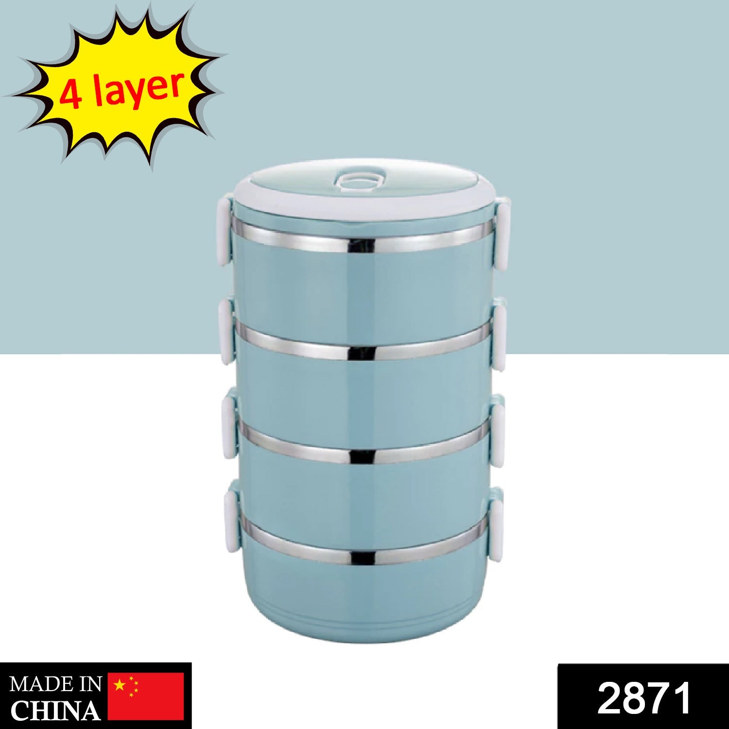 Multi Layer Stainless Steel Hot Lunch Box (4 Layer)