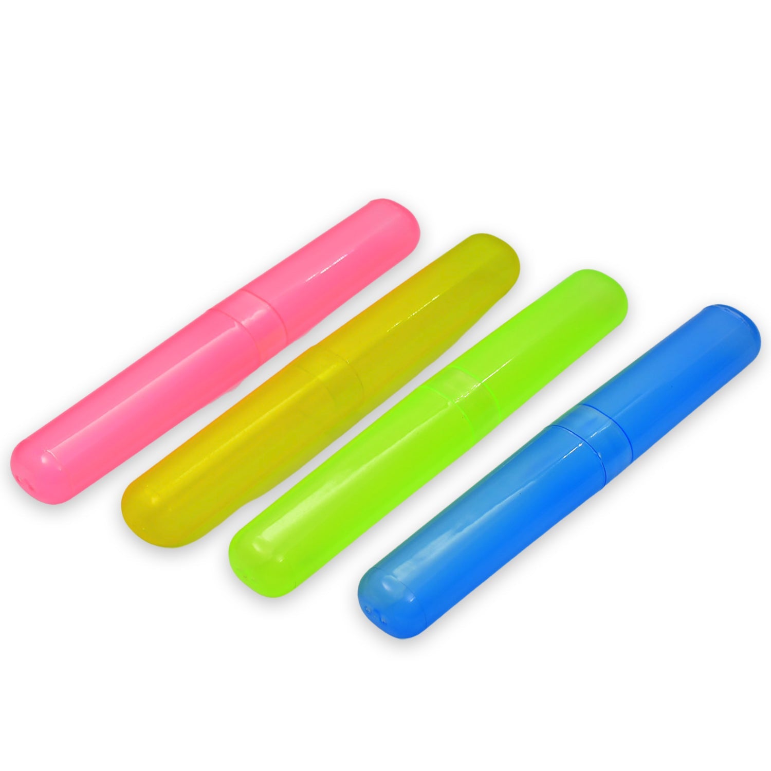 4-Piece Anti-Bacterial Plastic Toothbrush Cover Set – Travel Holder Cases