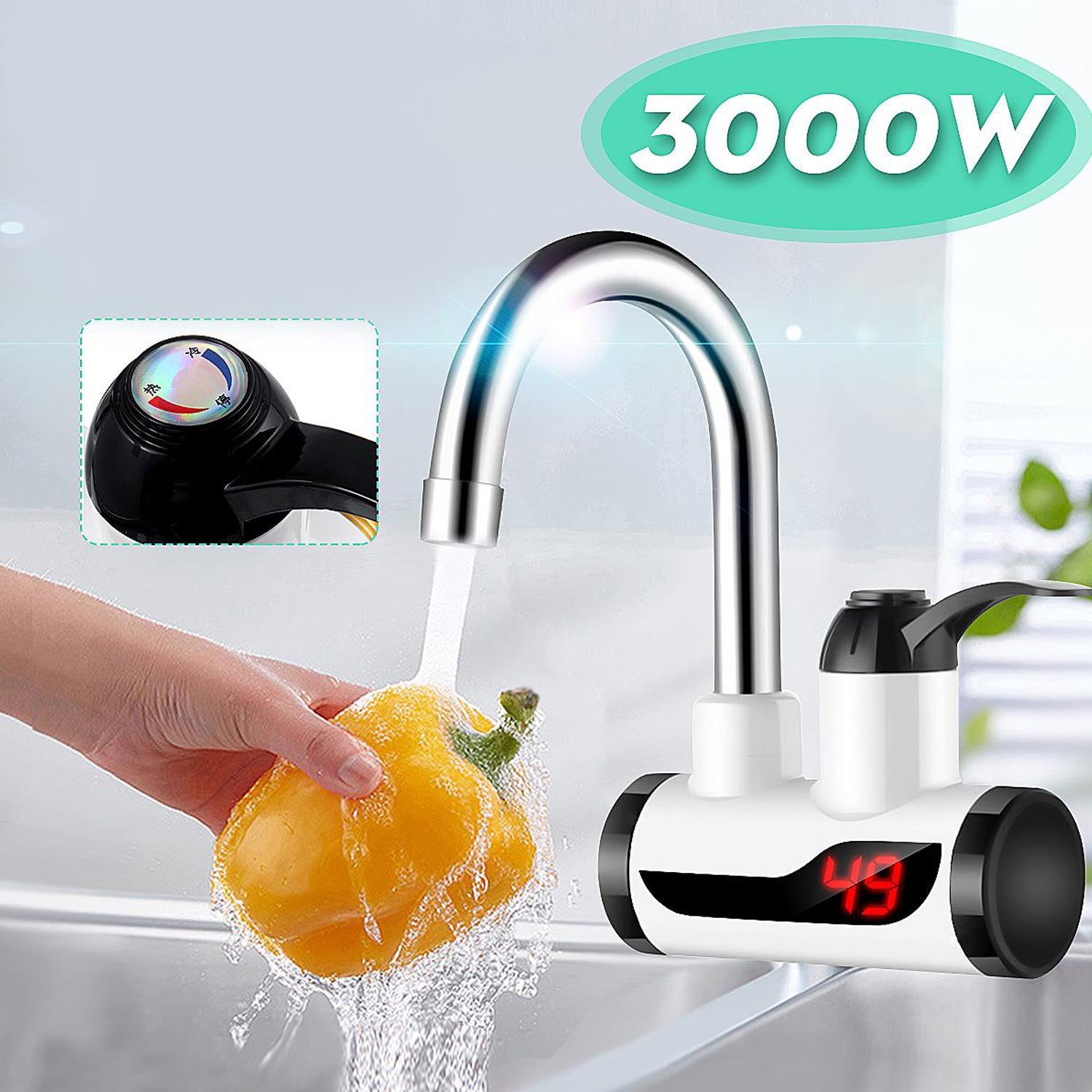 Stainless Steel LED Instant Heating Electric Water Tap
