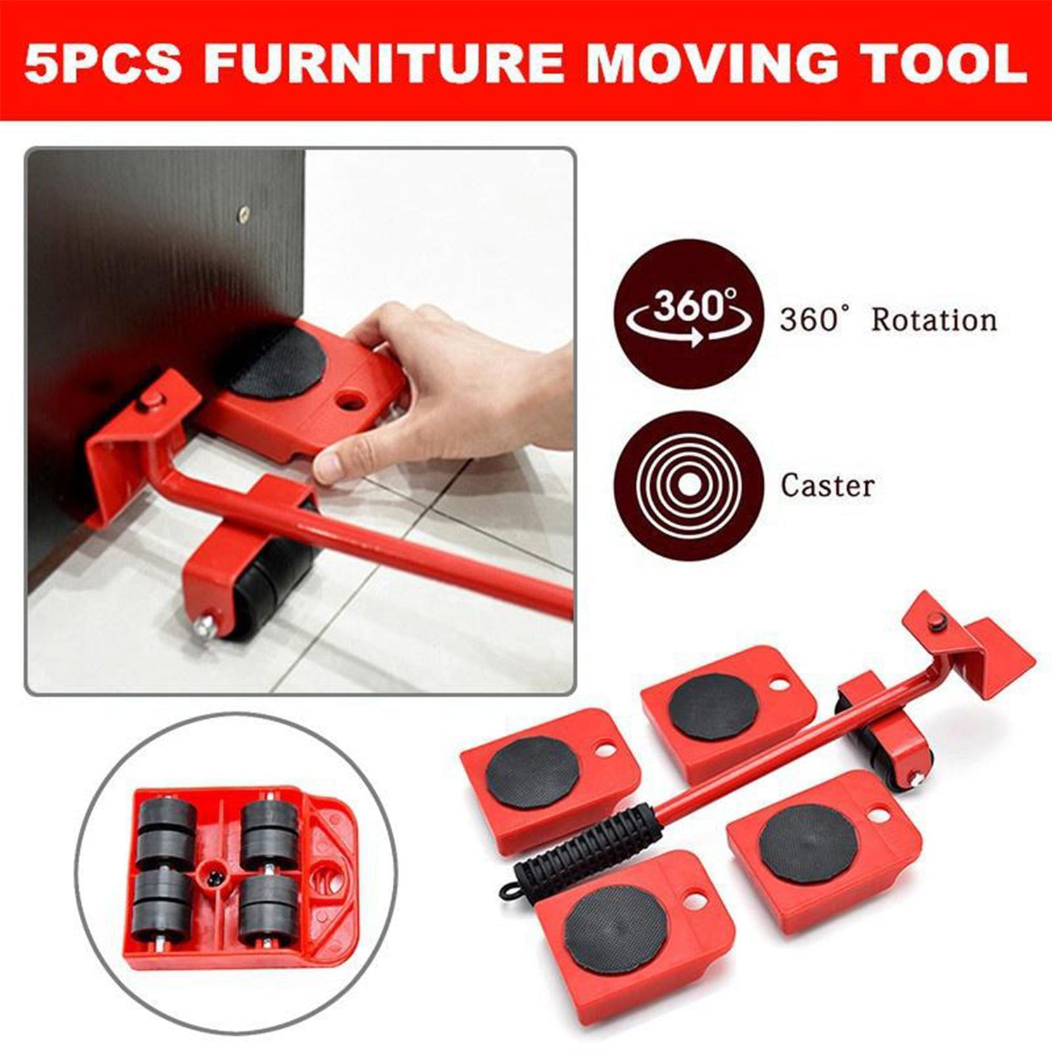 Heavy-Duty Furniture Lifter & Shifting Tool