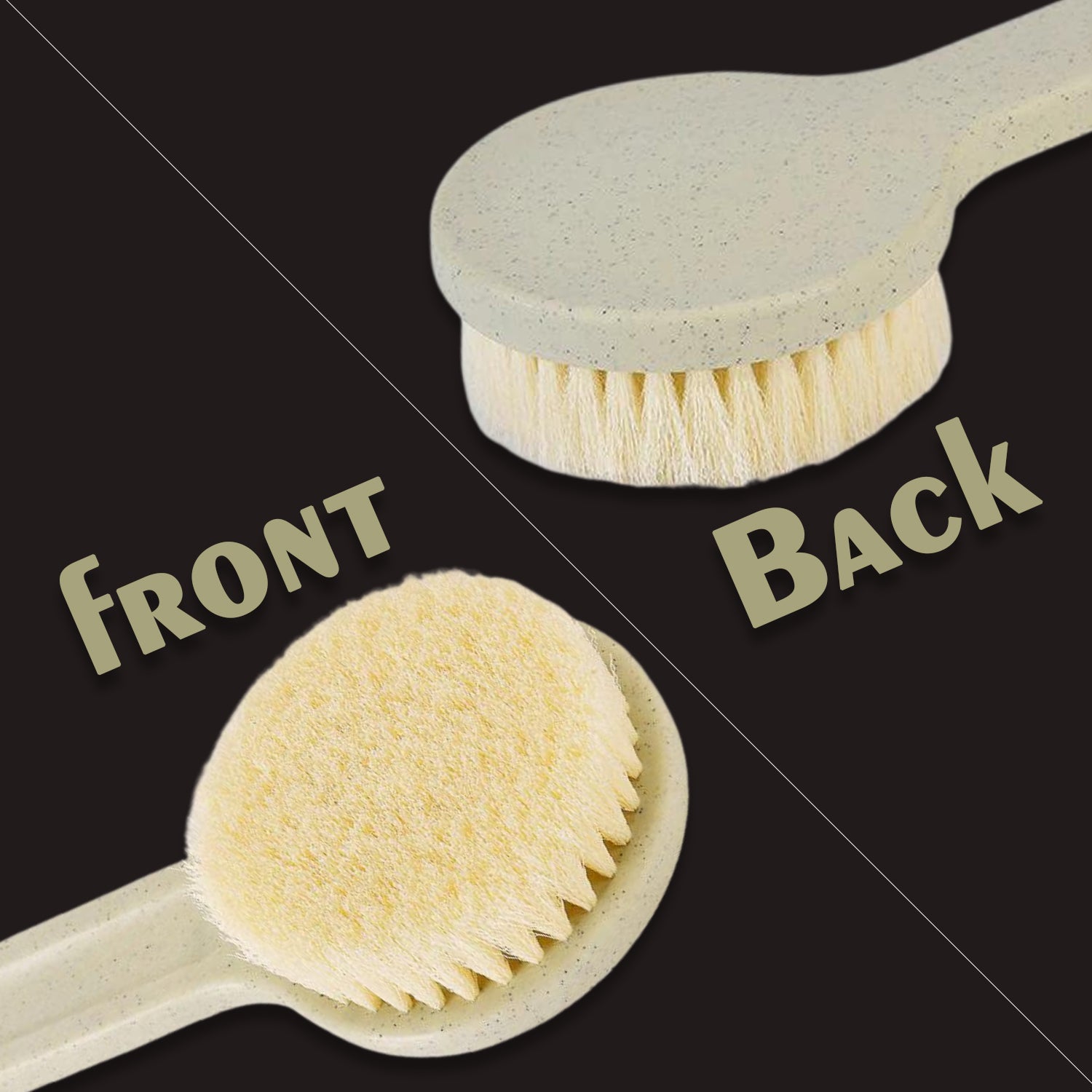 Body Brush Long Handle Dry Brush Soft Bristle Bath Brush Back Scrub Exfoliating Massage.