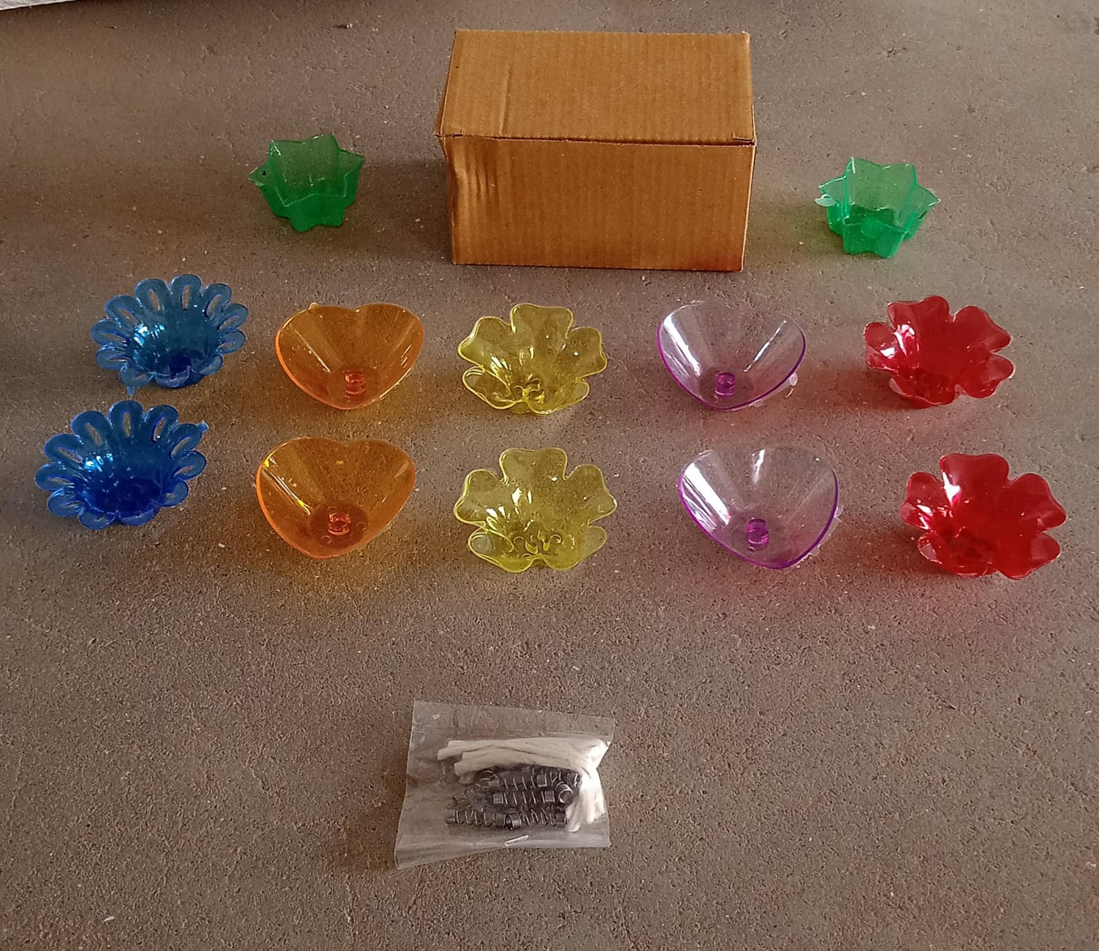 Candle Cup with Multi Shape, Diwali  (Multicolor) (12 Pcs Set)