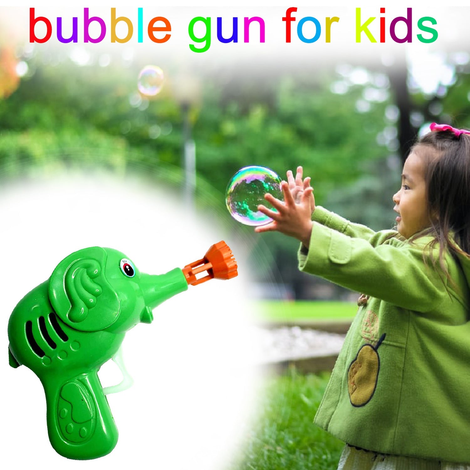 Bubble Gun Elephant Hand Pressing Bubble Gun Toy for Kids Bubble Liquid Bottle with Fun Loading