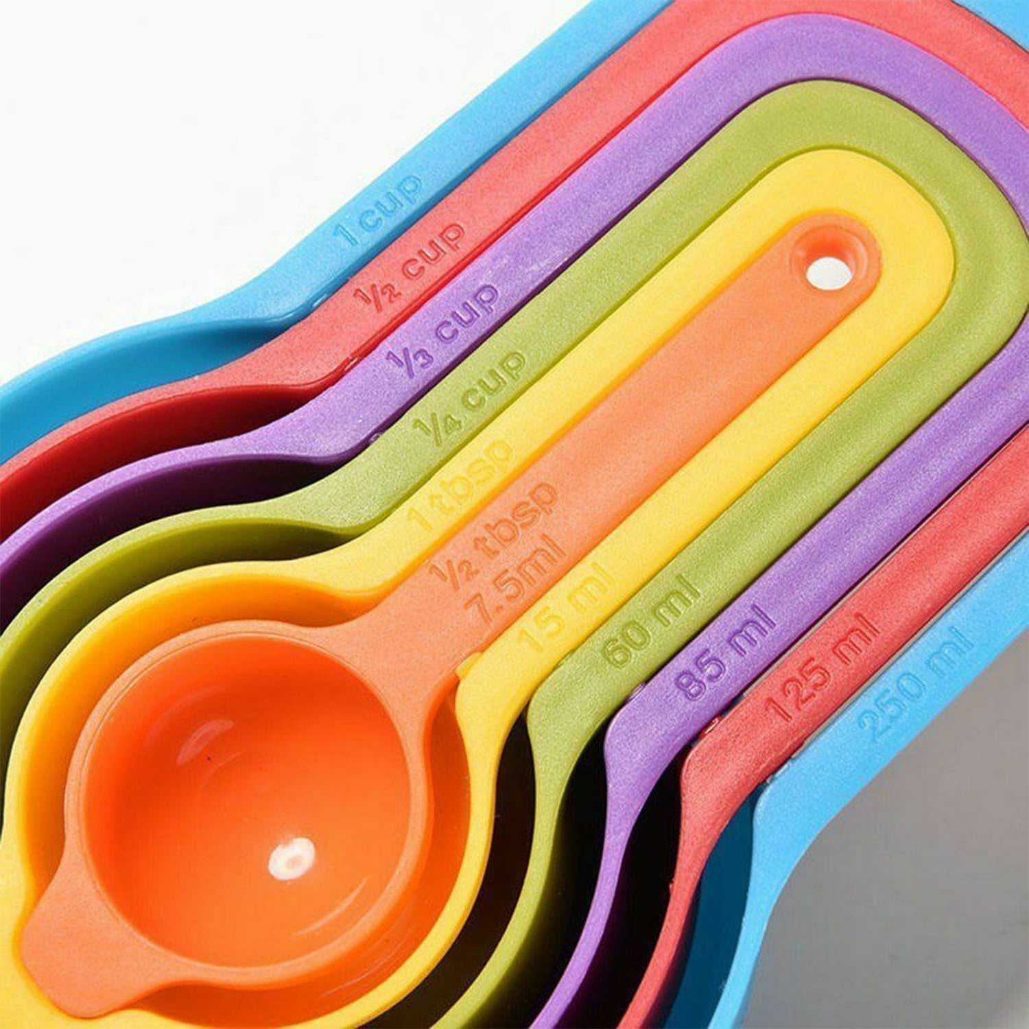 Plastic Measuring Spoons for Kitchen (6 pack)