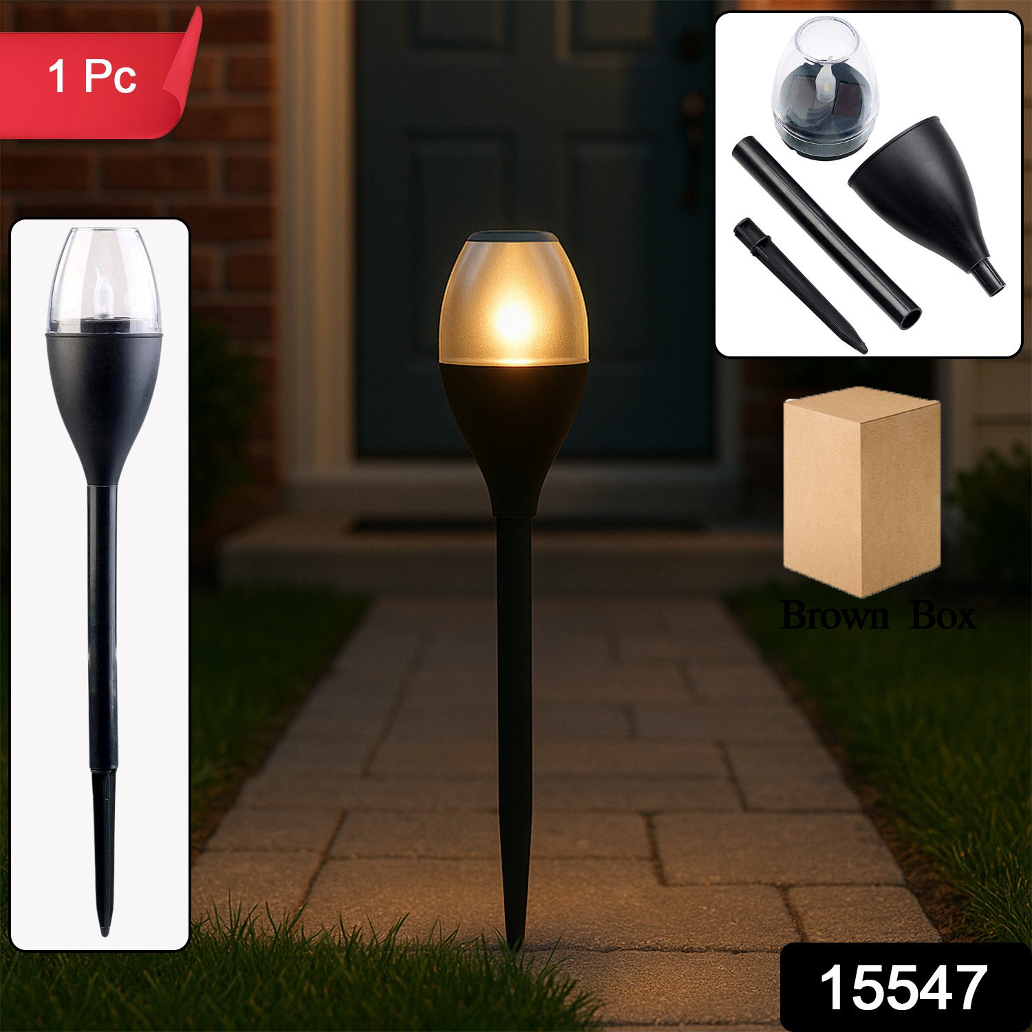Solar-Powered Outdoor Pathway Garden Light (1 Pc)